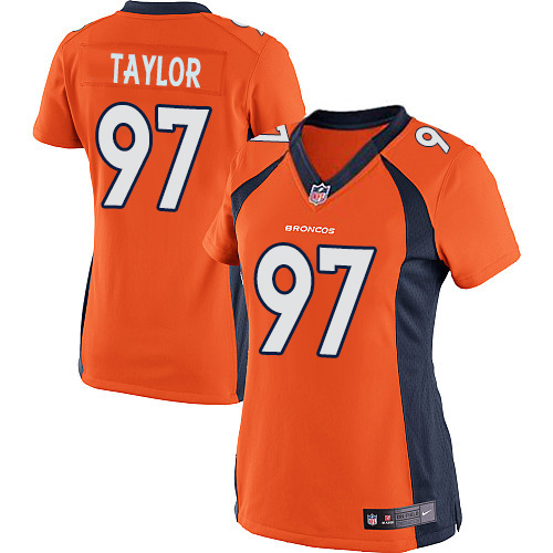 Women's Limited Phil Taylor Nike Jersey Orange Home - #97 NFL Denver Broncos